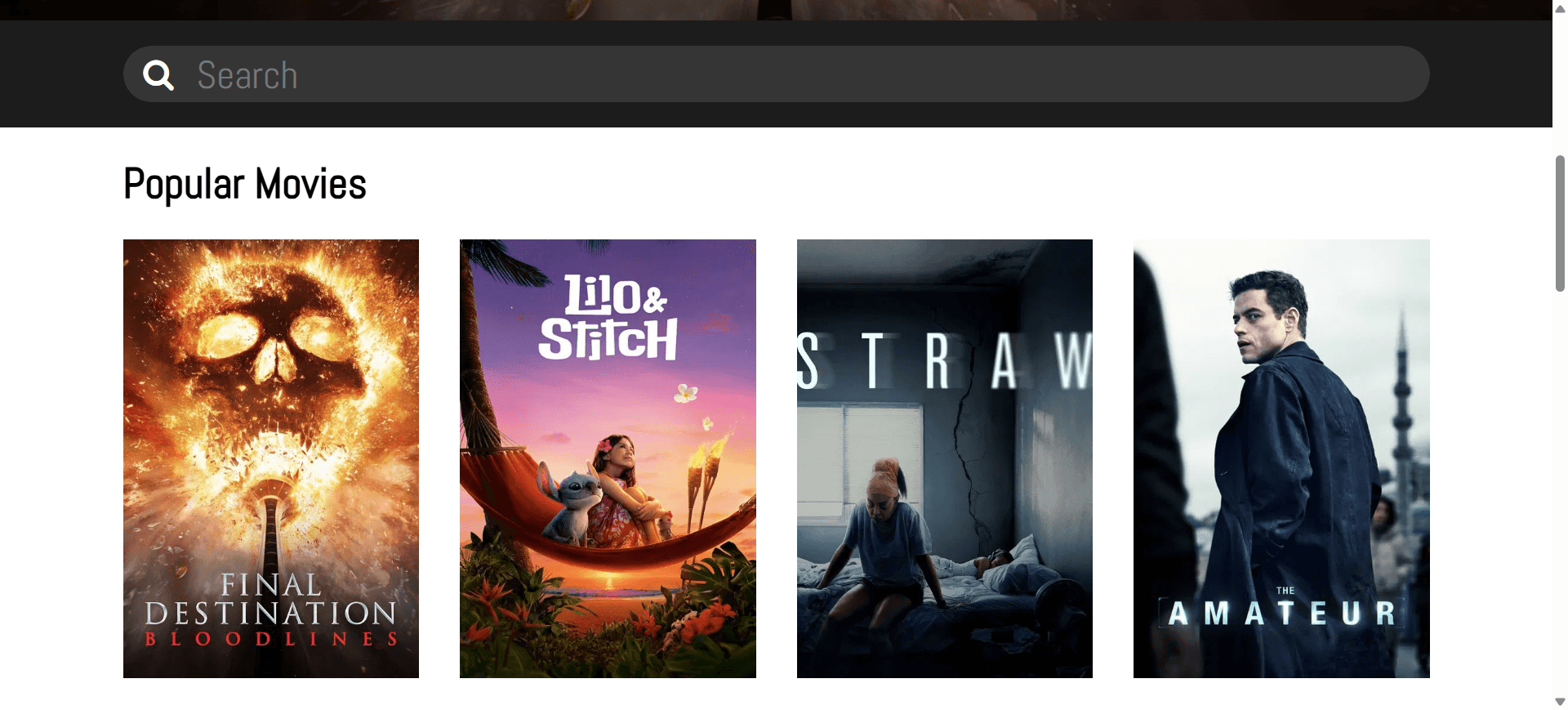Movie Discovery & Search Platform (Product Demo) screenshot